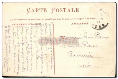 Antieke ansichtkaart Sissonne Repos Pres des Tentes Militaria — Achterkant