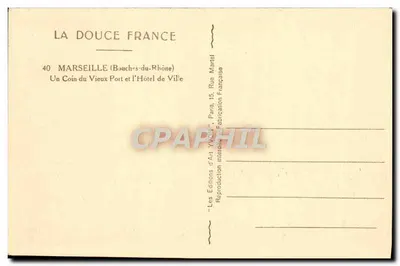 Marsella — Puerto Viejo y Palacio de la Ciudad — Las Ediciones d'Art Yvou — Reverso