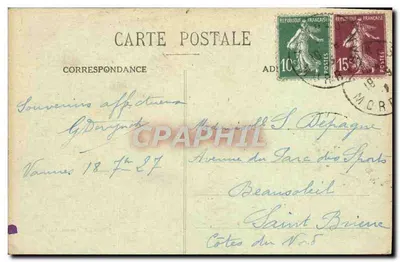 VANNES - La Garenne — Coleção H. Laurent, Port-Louis, n° 3221 — Verso