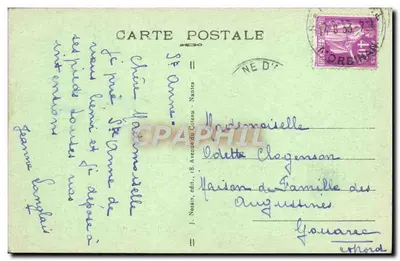 Sainte Anne d'Auray — Fontanna cudowna i Bazylika — J. Nozais, wyd. 18, Avenue du Coteau, Nantes — Rewers