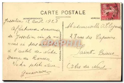 O Castelo de JOSSELIN nas margens do Oust — n° 4979 — Verso