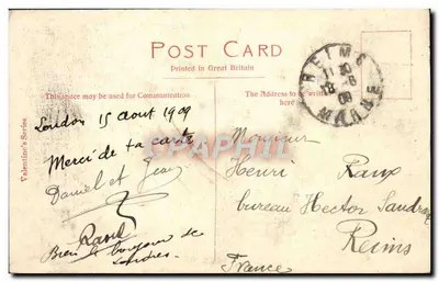 Katedra Westminsterska w Londynie — widok katedry z imponującym dzwonnikiem — seria Valentine's n°49708 — Rewers