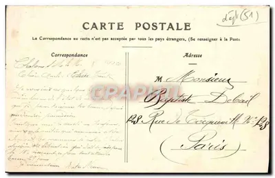 Chalons-sur-Marne — Statua di Carnot — editore: Chalons-sur-Marne, n° 25 — Verso