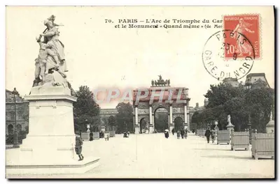 Paris – O Arco do Triunfo do Car e o Monumento « Quand même » (de Mer)