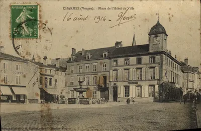 Charmes (Vosges) - Praça do Hotel de Ville — Edição Reservada, E. B. Tillot, pintor, Charmes (Vosges)