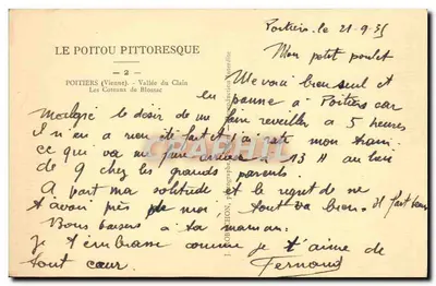 Les Coteaux de Blossac — Vallée du Clain — Poitiers (Vienne) — série 'Le Poitou Pittoresque -2-' — Verso