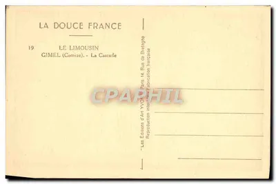 Gimel (Corrèze) — Widok Spadku — Wydawnictwo Sztuki YVON — Rewers