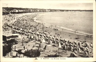 Royan - Le Grande Conche — widok plaży i namiotów — Wydawnictwo Nowych Galerii, Royan, nr 2