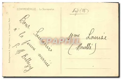 Contrexéville - La Souveraine — wydawca A. Breger Frères, Paryż — Rewers