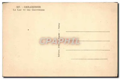 Gérardmer - Jezioro widziane z Gouttridos — Éditions d'Art V. Rœder, Nancy — Rewers