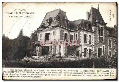 Bilhete postal antigo A Propriedade de M. Poincare em Sampigny Publicidade Talons Maxim's
