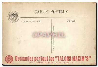 Bilhete postal antigo A Propriedade de M. Poincare em Sampigny Publicidade Talons Maxim's — Verso