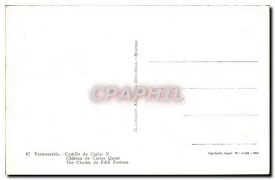 Fuenterrabía — Zamek Karola V — Wydawca Illofina Artística Española, Madryt, nr 67 — Rewers