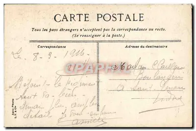 Amiens. Rue Robert de Luzarches — widok katedry — wydawca L.V.&Cie, n°393 — Rewers