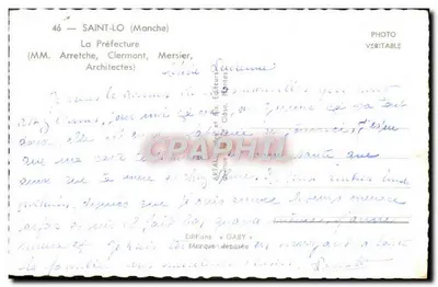 La Préfecture — Saint-Lô (Manche) — Éditeur SABY — Verso