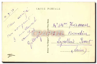 Rouen - Most Corneille — widok rzeki i katedry — wydawnictwo La Cigogne, nr 416 — Rewers
