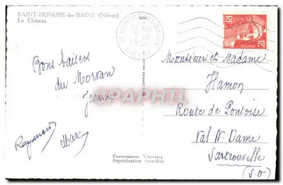 Saint-Honoré-les-Bains — Zamek — Fotografia Prawdziwa — Rewers