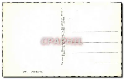 Lourdes — Lembrança de Lourdes — Cie des Arts Photométriques — Verso
