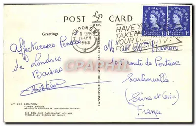London — Panoramablick — Lansdowne Publishing Co. Ltd. n° LP 922 — Rückseite