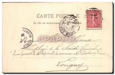 Bilhete postal antigo Montmedy La Chiers — Verso