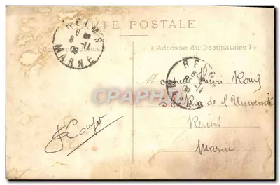 Bilhete postal antigo Hirson La Chute Du Gland — Verso