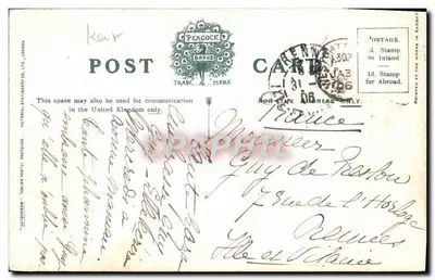 Westgate Bay — vue de la baie et des bâtiments — éditeur Pictorial Stationery Co. Ltd. Londres, n° P. 8215 — Verso