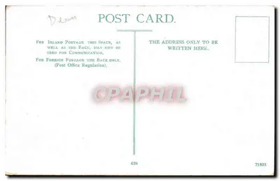 Bilhete postal antigo Palácio Avenue Gardens Paignton — Verso
