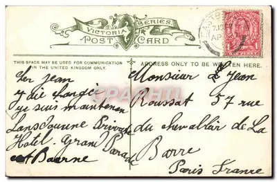 Eastbourne — O farol — Série Victoria Post Card 812 — Verso