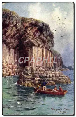 Caverna de Fingal, Staffa — vista das colunas de basalto — Tuck's Post Card