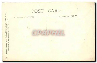 Torre da Catedral de Gloucester — vista da torre gótica — editor W. A. Call, Monmouth — Verso