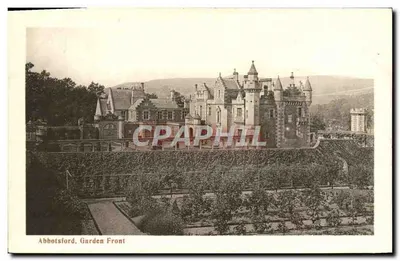 Abbotsford, Vista frontal do jardim — vista do castelo e do jardim — editor G.W.W.