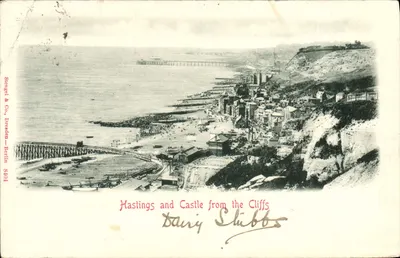 Bilhete postal antigo Hastings And Castle From The Cliffs