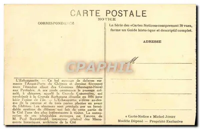 Carcassonne - A Echauguette — Notícia — Foto Michel Jordy — Verso