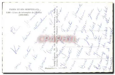 Arc de Triomphe — Paryż — Wydawca GUY, n° 3.206 — Rewers