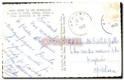 Pałac Chaillot — widok z ogrodu — Wyd. Guy, nr 4.010 — Rewers
