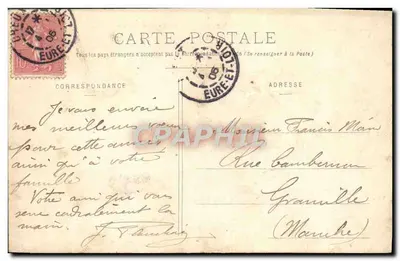 Dreux — Vue générale prise du Chemin de Ronde de l'ancien Château — éditeur Mauvager, n° 66 — Verso