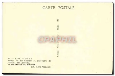 Estátua do rei Carlos V — Portal dos Célestins — Museu do Louvre — Editor Fernand Nathan, série S.III, n°1 — Verso