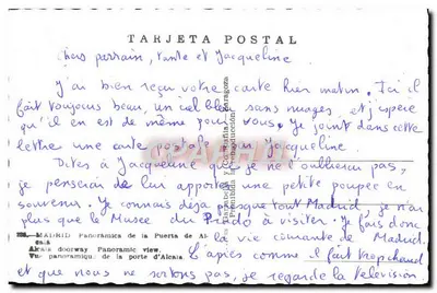 Madrid — Vista panoramica dell'Arco di Alcalá — Editore Alcalá — Verso
