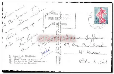Bordeaux — vista composta — Edição e Giro Bloc Frères — Verso