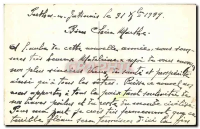 Bom Ano — pássaro e foice de felicidade — editor Noyer n°1122 — Verso