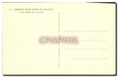 De Abtei Saint-Pierre van Solesmes — de vallei van de Sarthe — Uitgave van de Abtei van Solesmes — Achterkant