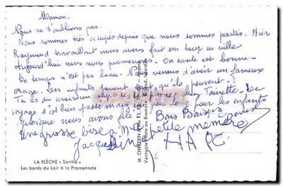 As margens do Loir na Promenade — La Flèche, Sarthe — editor Lionel — Verso