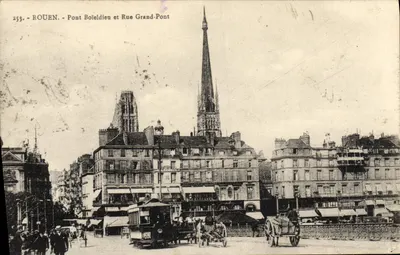 Rouen — Pont Boieldieu i Rue Grand-Pont — Karty « La Cigogne », nr 253