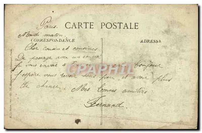 Antike Ansichtskarte Paris Gare Des Invalides — Rückseite