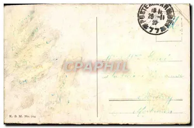 Bilhete postal antigo Burg Rheinstein Castelo De Rheinstein Barco — Verso