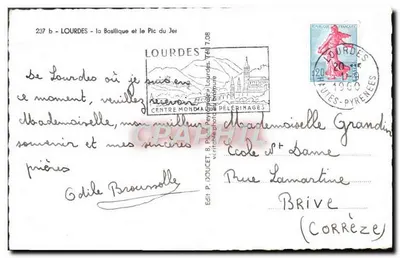 Lourdes — Bazylika i Pic du Jer — Edlux — Rewers