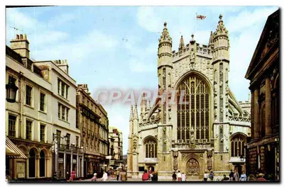 Fachada Oeste da Abadia de Bath — vista da rua — n° PT6343