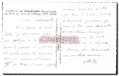De Christus in ivoor van de Abdijs van La Chaise-Dieu — 14e eeuw — Edities « La Cigogne » Vichy — Achterkant