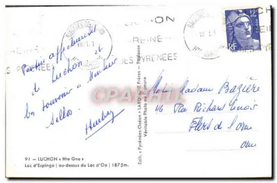 Jezioro Espingo — Pireneje — Wydawca Labouche Frères — Rewers