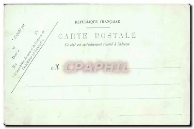 Tarjeta postal antigua Dieppe Vista General Tomada de la Iglesia de San Jacinto — Reverso